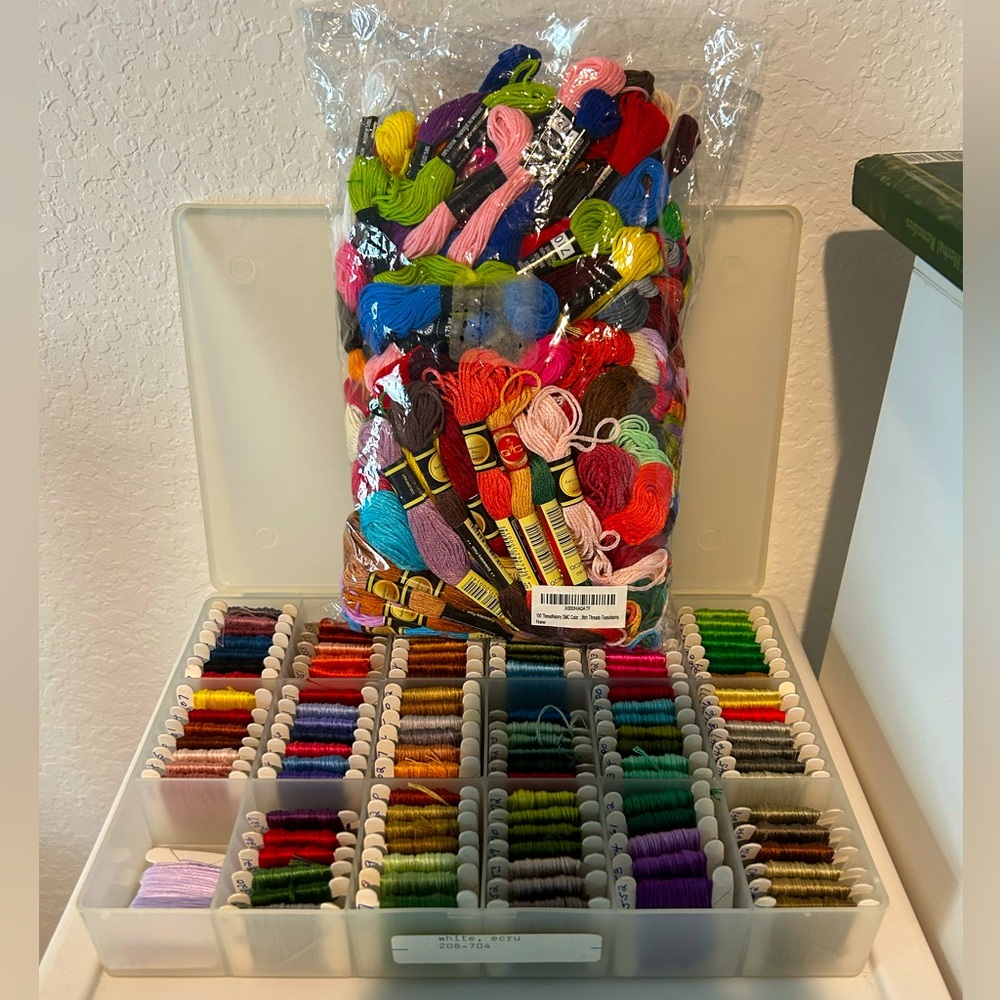 Vintage Darice Embroidery Floss Set and assorted flosses!